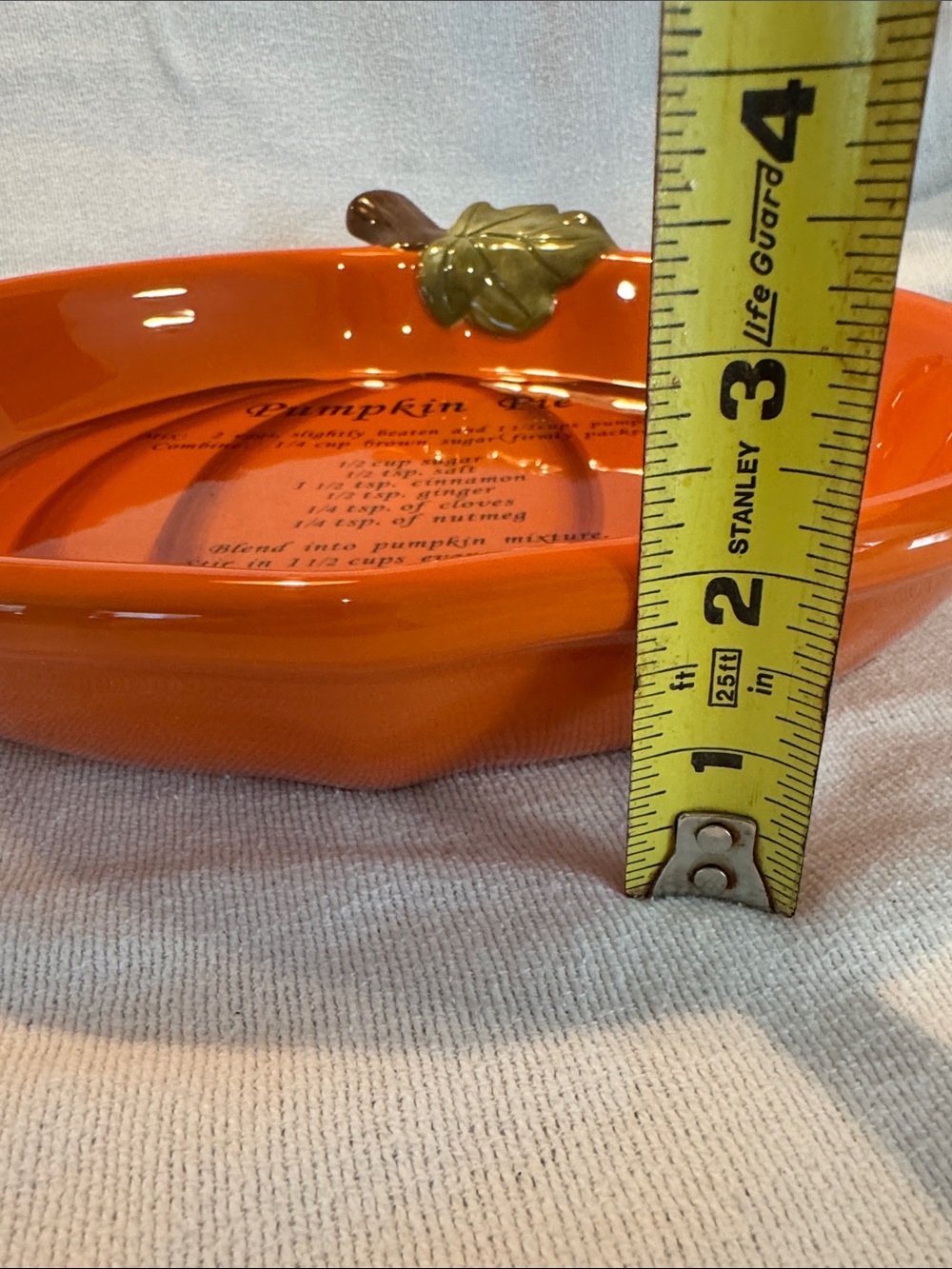 Orange Pumpkin Pie Decorative Serving Plate - Picture 5 of 7